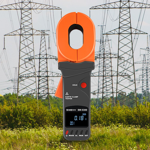 SW5300速為鉗形接地電阻測試儀高精度鉗型防雷搖表數(shù)字電阻電流測量儀