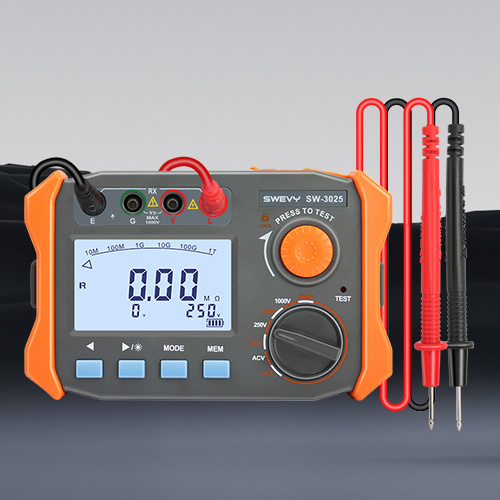 為絕緣電阻測(cè)試儀 兆歐表 大屏顯示 過(guò)載保護(hù)數(shù)字搖表 SW3025(250~2500V)